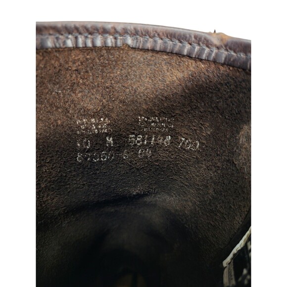 Vintage 80s FRYE Leather Harness Square Toe Moto Cowboy Boot Men's Size 10 Brown - Picture 15 of 16